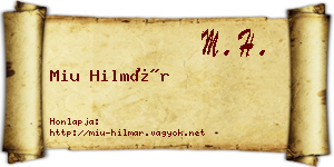Miu Hilmár névjegykártya